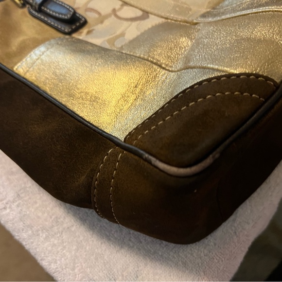 Authentic 2007 Coach Gold Brown Leather Suede
Patchwork Handbag G0771-F11408 - Picture 9 of 15